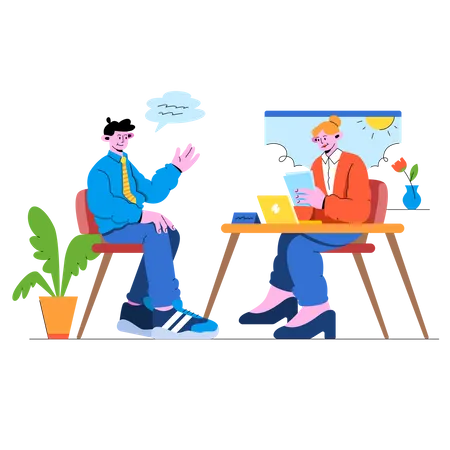 Interview For A Job  Illustration