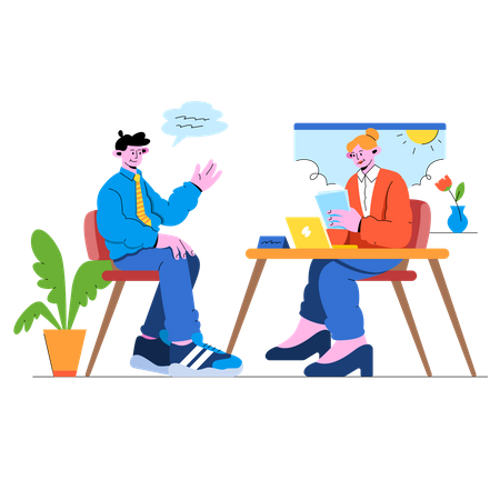 Interview For A Job  Illustration