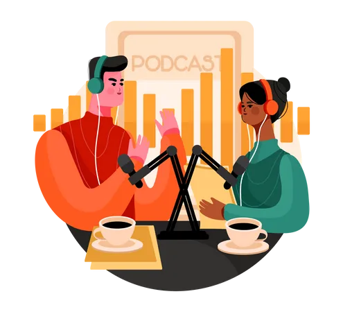 Entretien en podcast  Illustration