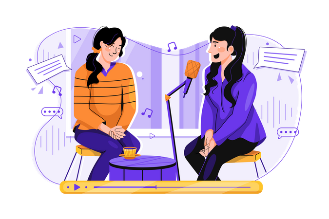 Entretien en podcast  Illustration