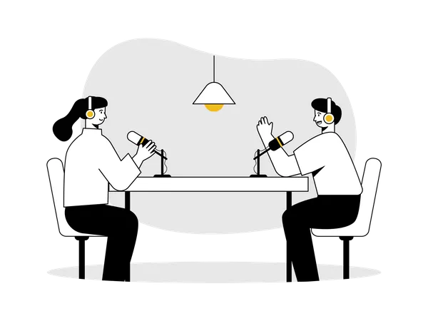 Entretien en podcast  Illustration