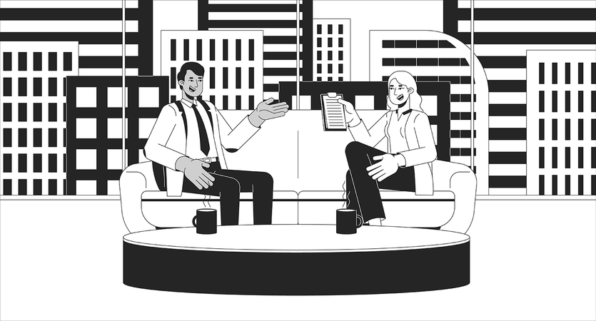 Interview show on TV  Illustration