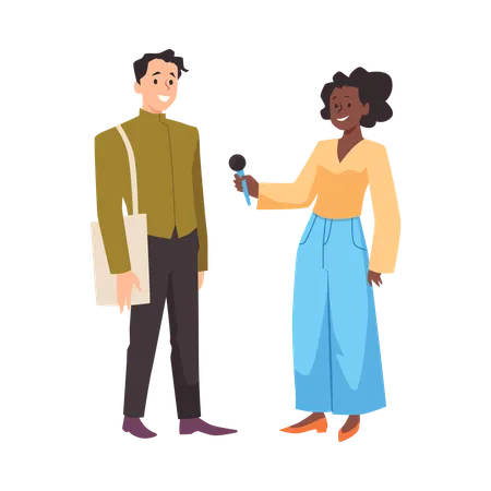 Interview two people talking  Illustration