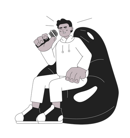 Intervieweuse indienne posant une question  Illustration