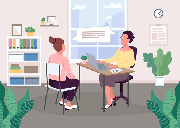 Interviewing session Illustration