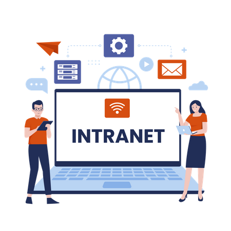 Intranet internet network connection Illustration