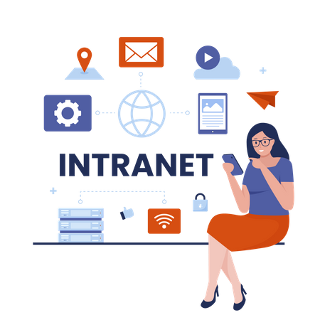 Intranet internet network connection  Illustration