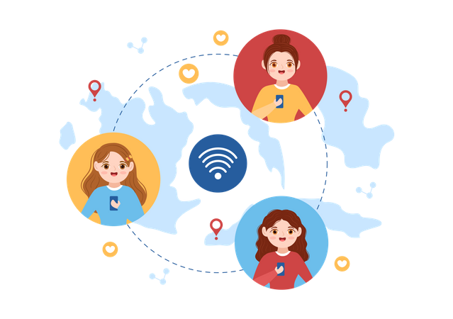 Intranet Internet Network Connection  일러스트레이션
