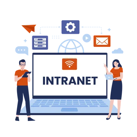 Intranet Internet Netzwerkverbindung  Illustration