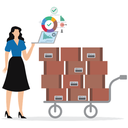 Inventory control by online system  Illustration