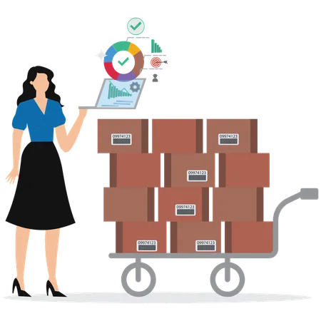 Inventory control by online system  Illustration