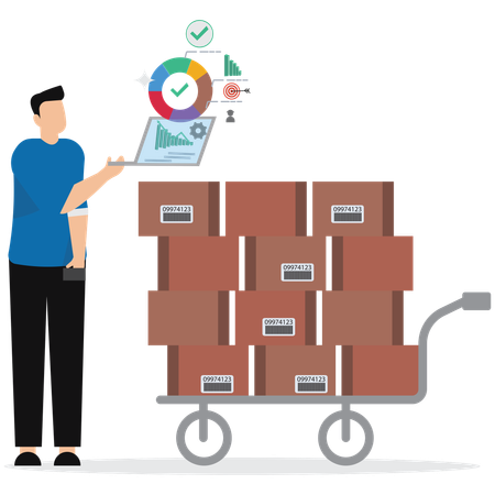 Inventory control by online system  Illustration