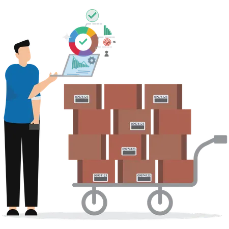 Inventory control by online system  Illustration