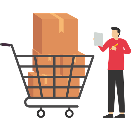 Inventory Management With Goods Demand And Stock Supply Planning  Illustration