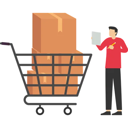 Inventory Management With Goods Demand And Stock Supply Planning  Illustration