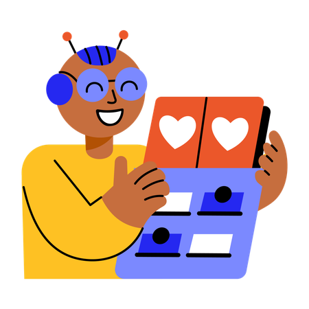 Inventory robot working in fafctory  Illustration