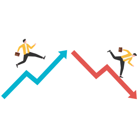 Las inversiones generan y generan pérdidas de dinero  Ilustración