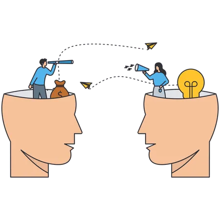 Inversores empresariales que comparten ideas  Ilustración