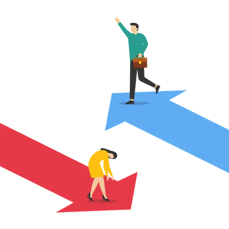 Inversores empresariales con diferentes visiones  Ilustración