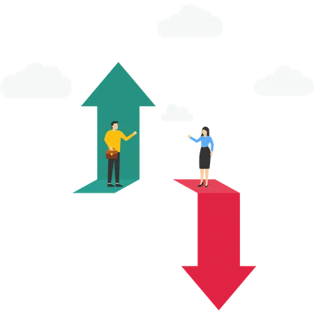 Inversores empresariales con diferentes visiones  Ilustración