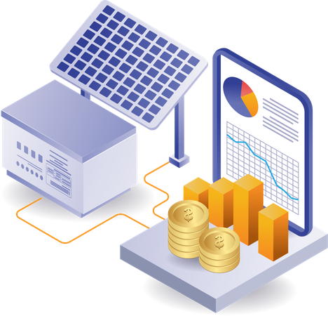 Invierte en paneles de energía solar  Ilustración