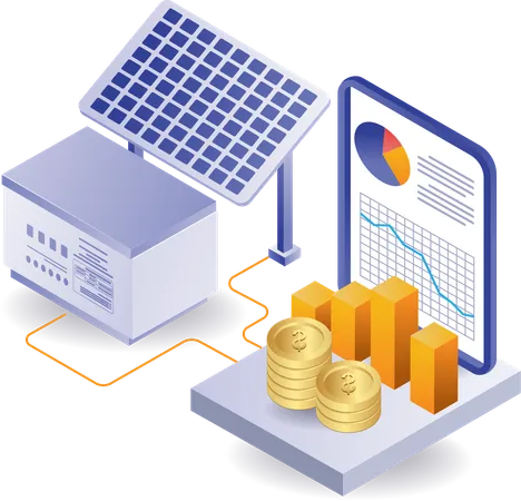 Invierte en paneles de energía solar  Ilustración