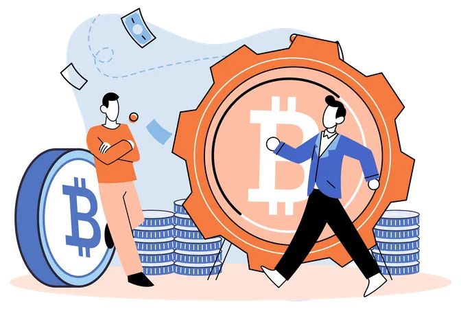 Investidor em criptomoeda  Ilustração