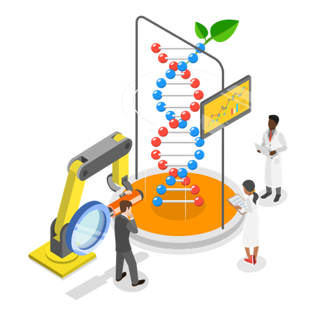 Investigación científica sobre el ADN  Ilustración