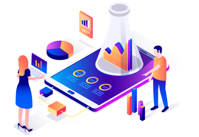 Investigación de datos empresariales  Illustration