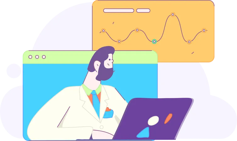 Investigación de datos en línea  Ilustración