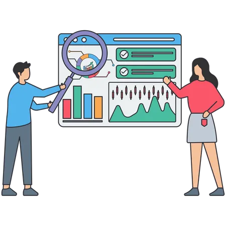 Investigación de mercado o análisis de datos  Ilustración