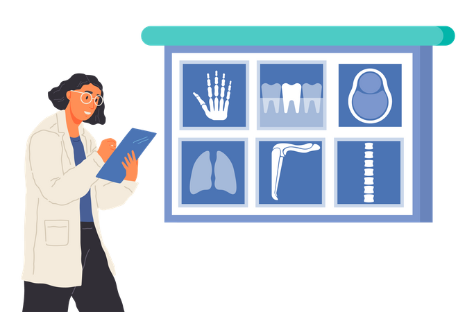 Investigación de partes del cuerpo humano  Ilustración