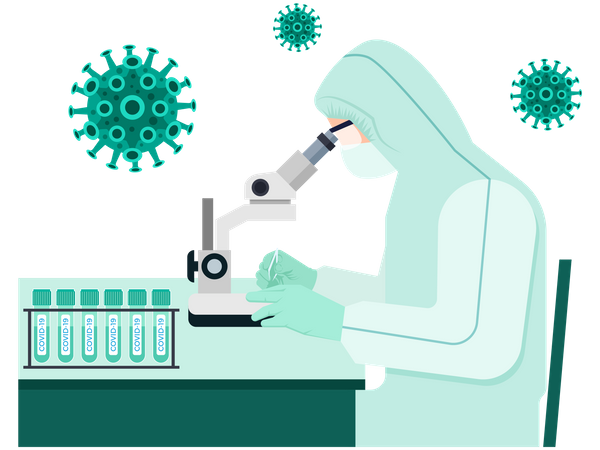 Investigación de la vacuna corona  Ilustración