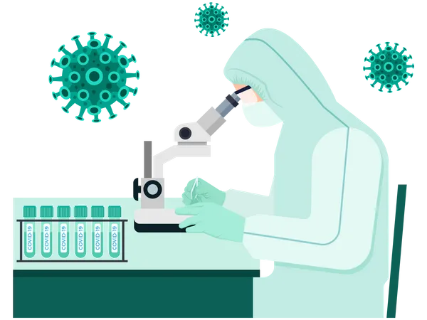 Investigación de la vacuna corona  Ilustración