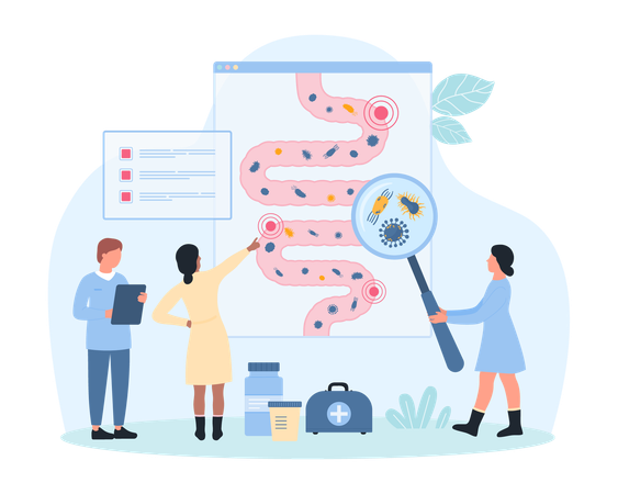 Investigación del microbioma intestinal  Ilustración