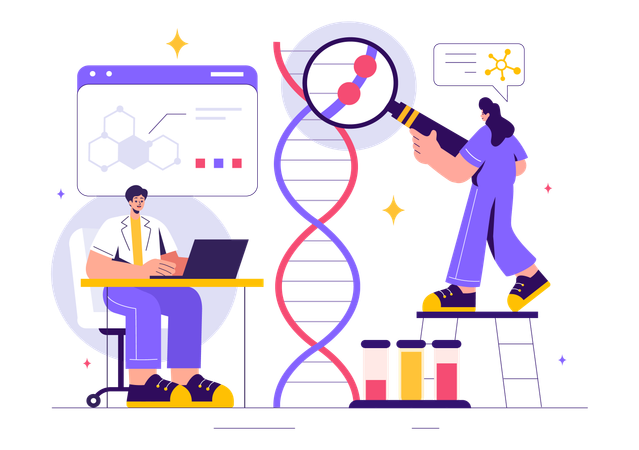 Investigación genética  Ilustración