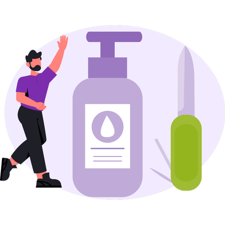 Investigación médica trabajando en aceite de cbd.  Ilustración