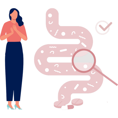 Investigación de Proctologt sobre enfermedades del colon  Ilustración