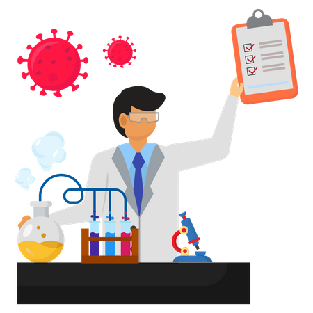 Investigación sobre la vacuna corona  Ilustración