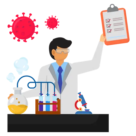 Investigación sobre la vacuna corona  Ilustración