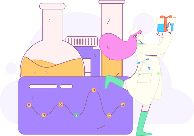 Investigador realiza pruebas de laboratorio  Ilustración