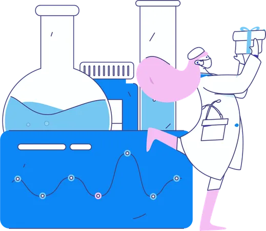 Investigador realiza pruebas de laboratorio  Ilustración