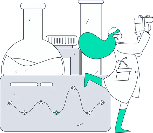 Investigador realiza pruebas de laboratorio  Ilustración