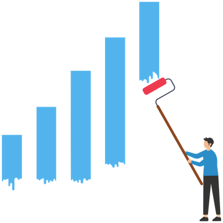 Crescimento do investimento impulsionando a obtenção de lucros  Ilustração