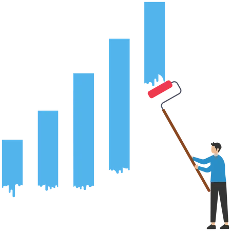 Crescimento do investimento impulsionando a obtenção de lucros  Ilustração