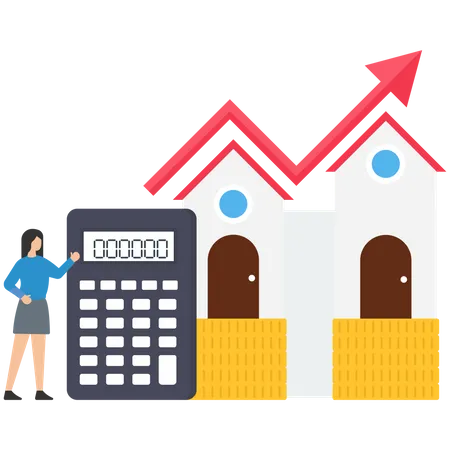 Investimento de dinheiro em propriedade  Ilustração