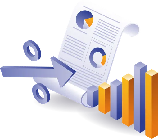 Dados de análise de desenvolvimento de negócios de investimento  Ilustração