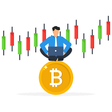 Investimento em Bitcoin e criptomoeda  Ilustração