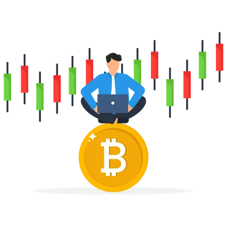 Investimento em Bitcoin e criptomoeda  Ilustração