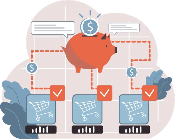 Investimento em comércio eletrônico  Ilustração